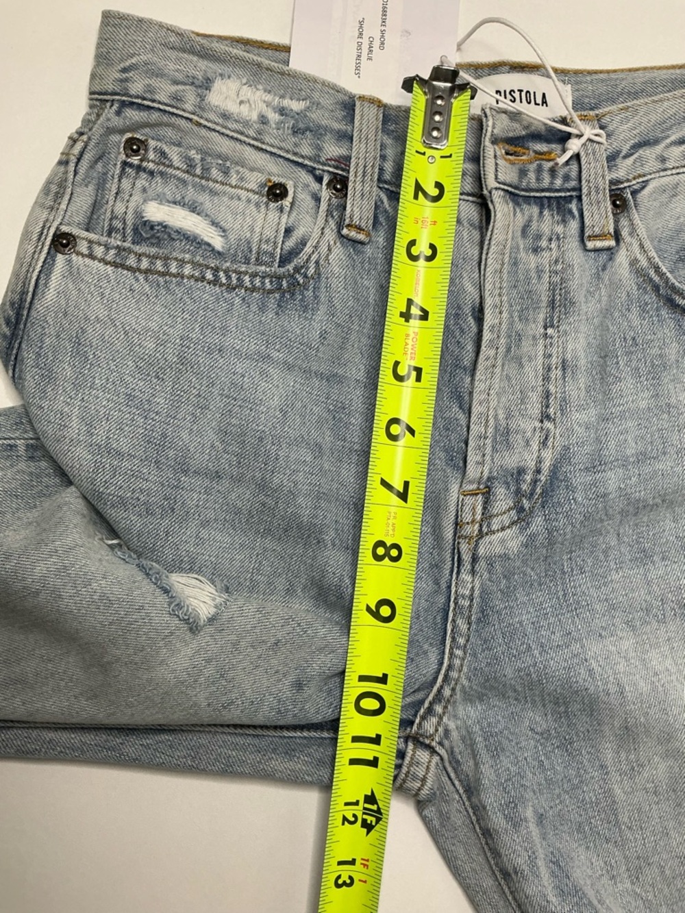 Pistola Charlie High Rise Straight in Shore Distresses Size 26 Jeans NWT - Picture 8 of 8